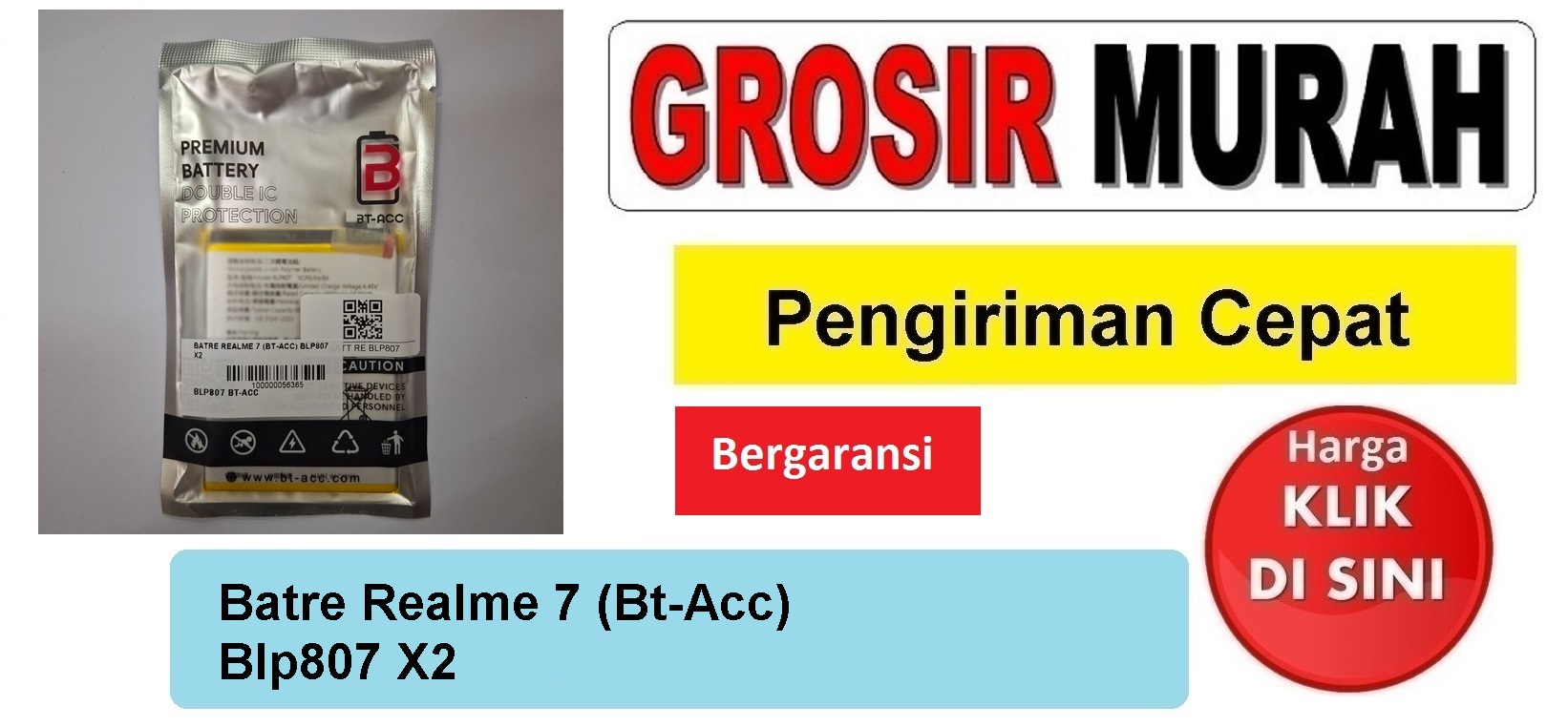 Jual Batre Realme 7 X2 Blp807 Bt-acc Baterai Battery