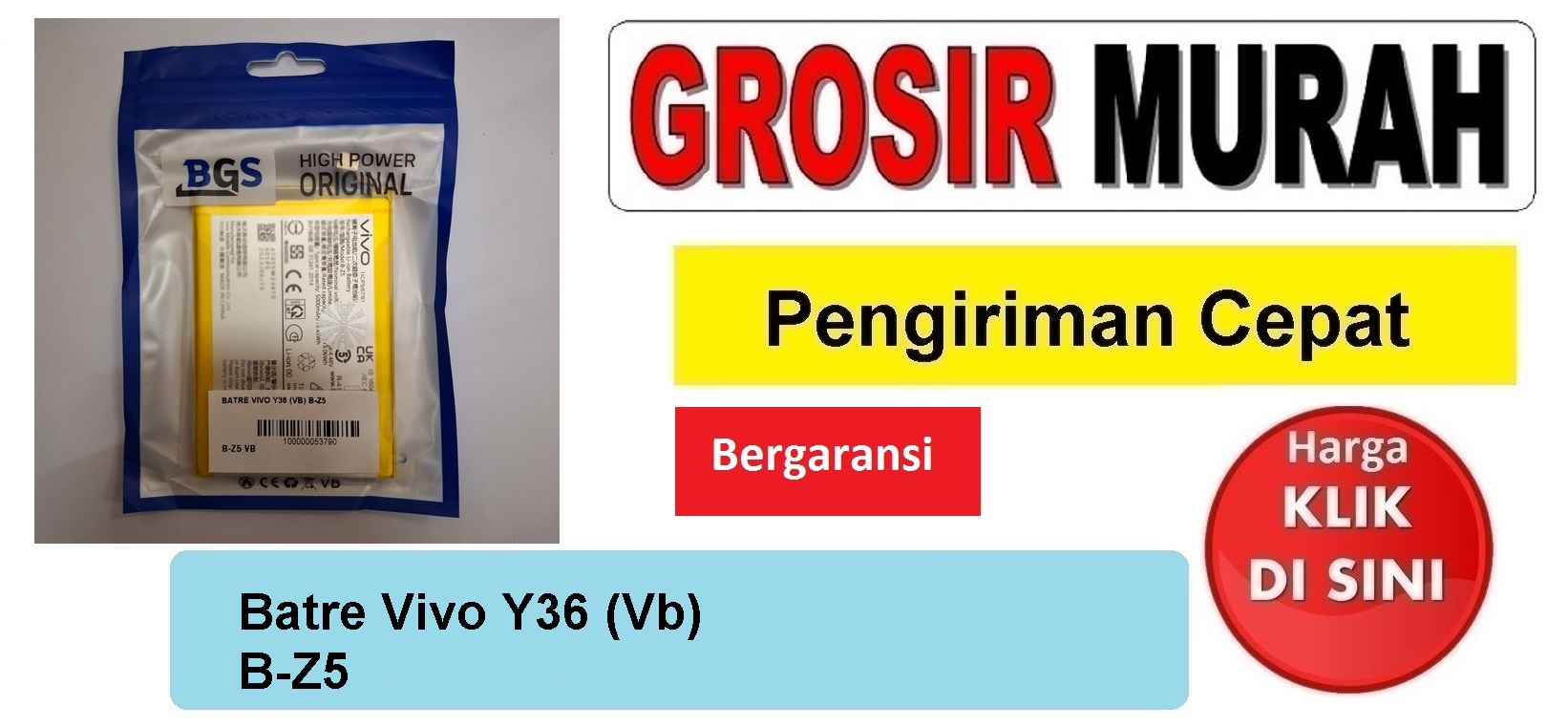 Jual Batre Vivo Y36 B-Z5 Vb Baterai Battery