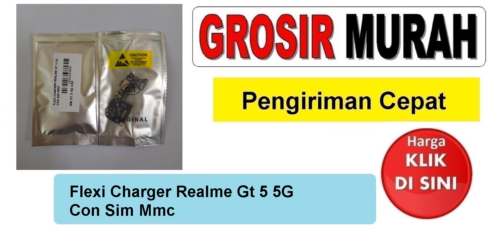 Jual Flexi Charger Realme Gt 5 5G Fleksibel Flexible Fleksi Flexibel Flex Con Tc Connector Pcb Konektor cas papan charging