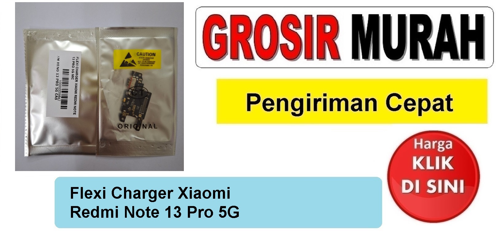 Jual Flexi Charger Xiaomi Redmi Note 13 Pro 5G Fleksibel Flexible Fleksi Flexibel Flex Con Tc Connector Pcb Konektor cas papan charging