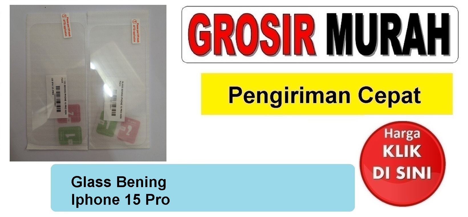 Jual Glass Bening Iphone 15 Pro Anti Gores Full Screen Protector