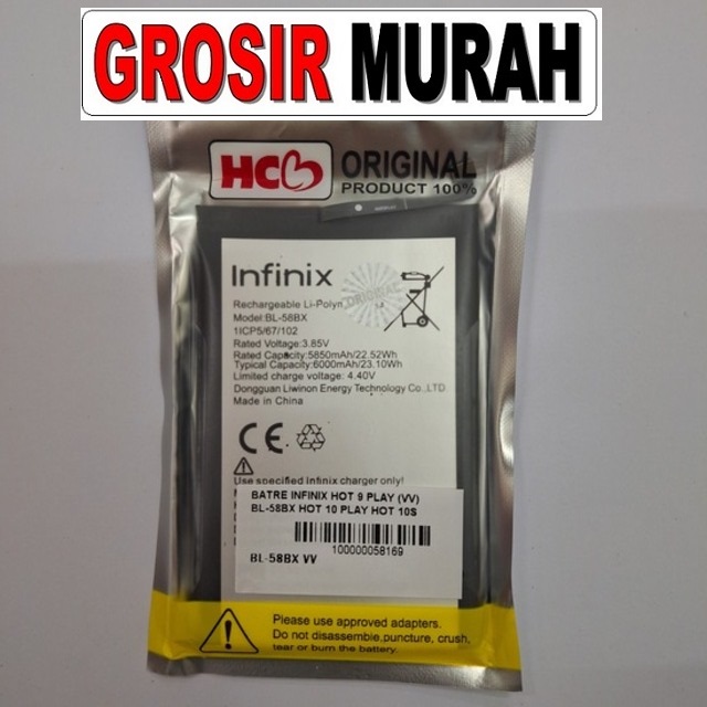 Batre Infinix Hot 9 Play VV BL-58BX Hot 10 Play