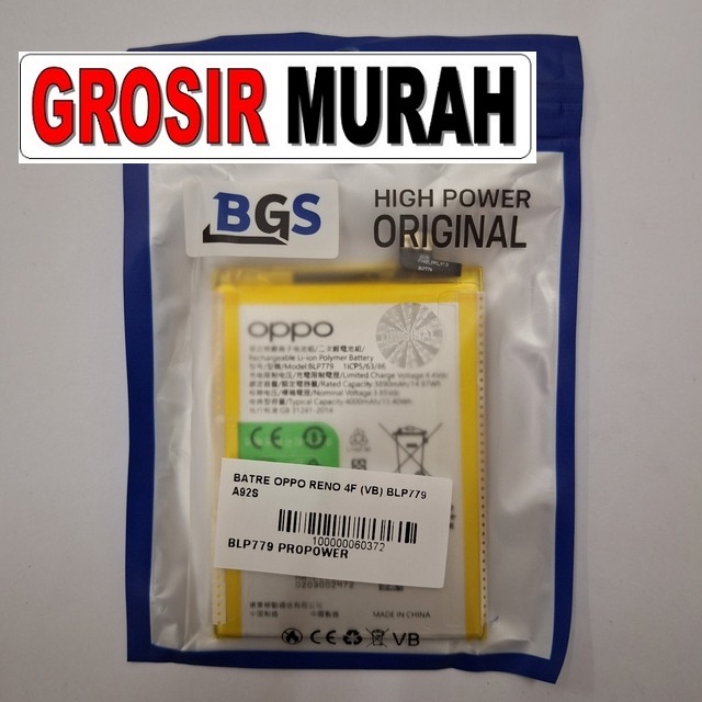 Batre Oppo Reno 4F VB BLP779 A92S A92 A93 Reno 4 Lite Reno 4Z 5G