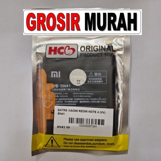 Batre Xiaomi Redmi Note 4 VV BN41