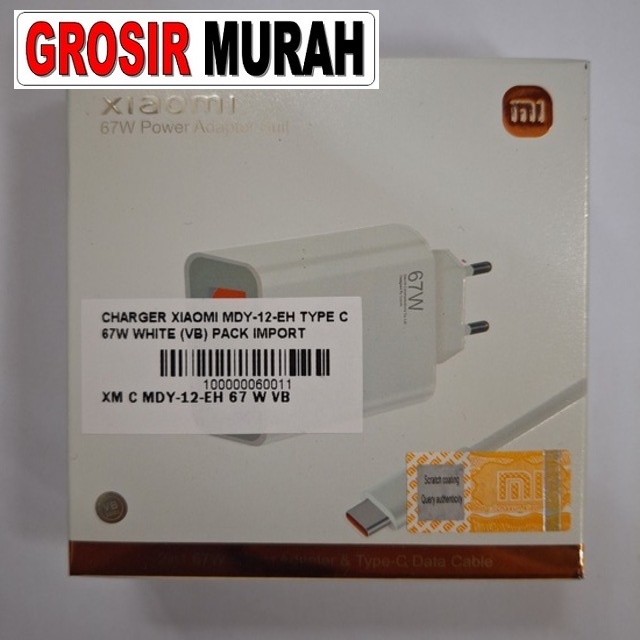 Charger Xiaomi MDY-12-EH Type C 67W VB White