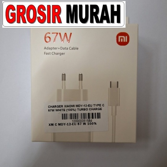 Jual Charger Xiaomi Mdy-12-Eu Type C 67W 100%