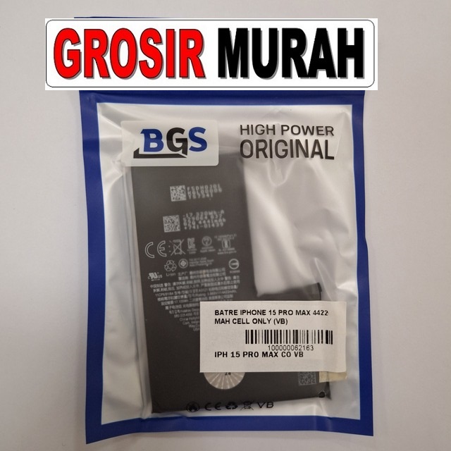 Batre Iphone 15 Pro Max 4422 Mah Cell Only (Vb)