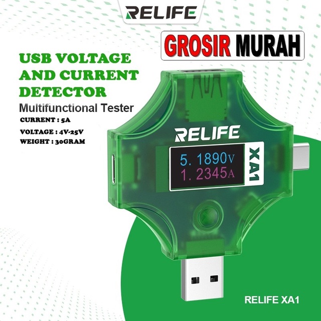 Usb Voltage And Current Detector Relife Rl-Xa1 Perlengkapan Service Toolkit Alat Serpis teknisi