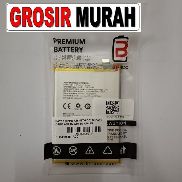 Batre Oppo A38 BLPA19 BT-ACC Oppo A58 4G A59 5G A79 5G
