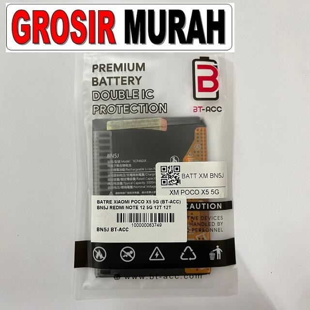 Batre Poco X5 5G BT-ACC BN5J Redmi Note 12 5G 12T 12T Pro