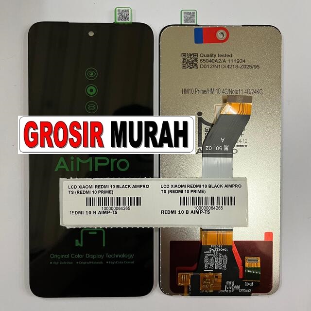 LCD Xiaomi Redmi 10 Aimpro (kompatibel Redmi 10 2022 & Redmi 10 Prime) warna Black