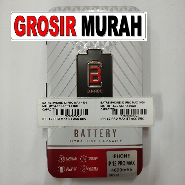 Batre Iphone 12 Pro Max 4600 Mah (Bt-Acc Ultra High Capacity)