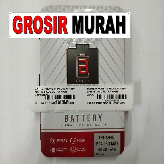 Batre Iphone 14 Pro Max 4850 Mah (Bt-Acc Ultra High Capacity)
