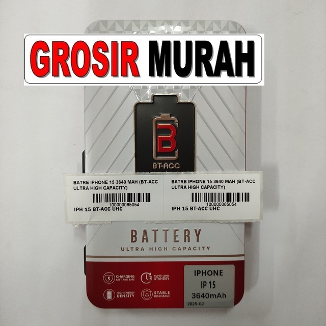 Batre Iphone 15 3640 Mah (Bt-Acc Ultra High Capacity)