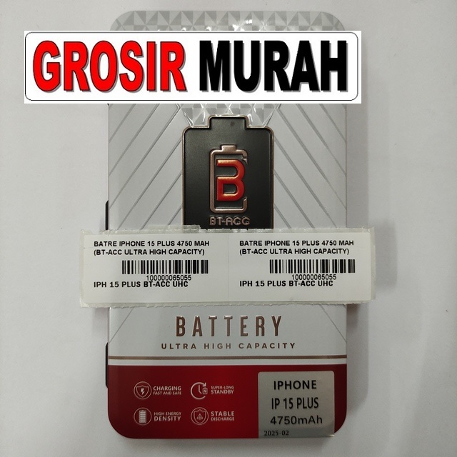 Batre Iphone 15 Plus 4750 Mah (Bt-Acc Ultra High Capacity)