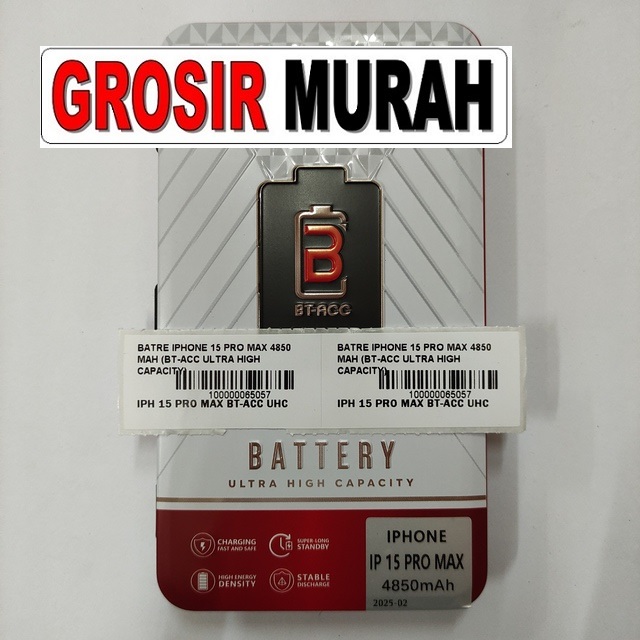 Batre Iphone 15 Pro Max 4850 Mah (Bt-Acc Ultra High Capacity)