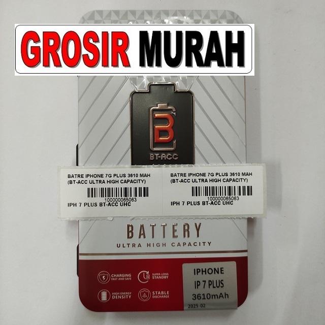 Baterai iPhone 7G Plus Bt-Acc Ultra High (3610 mAh) Original Batre