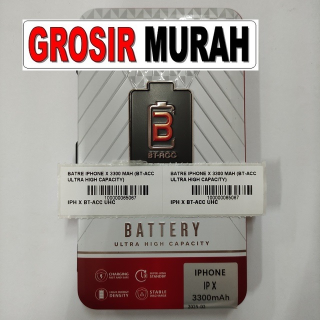 Batre iPhone X BT-ACC Ultra High Capacity 3300mAh