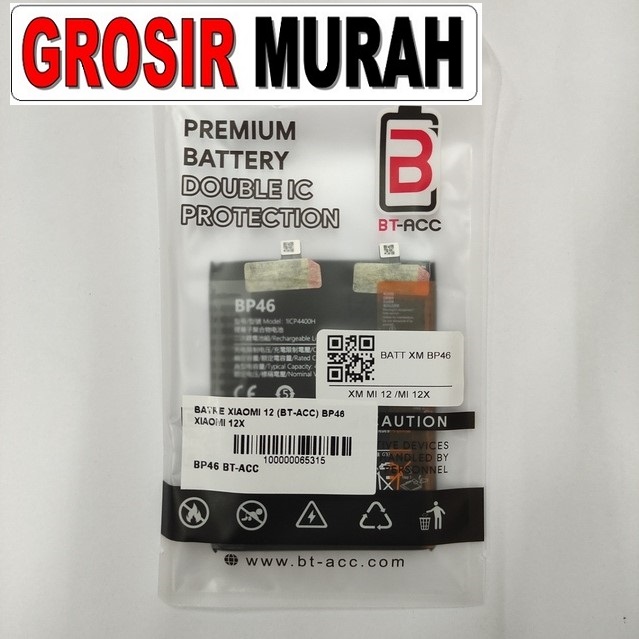 Jual Batre Xiaomi 12 Xiaomi 12X Bp46 Bt-acc Baterai Battery