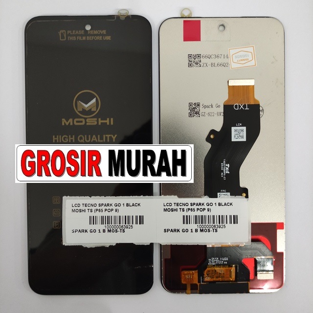 LCD Tecno Spark Go 1 Moshi Black P65 Pop 9