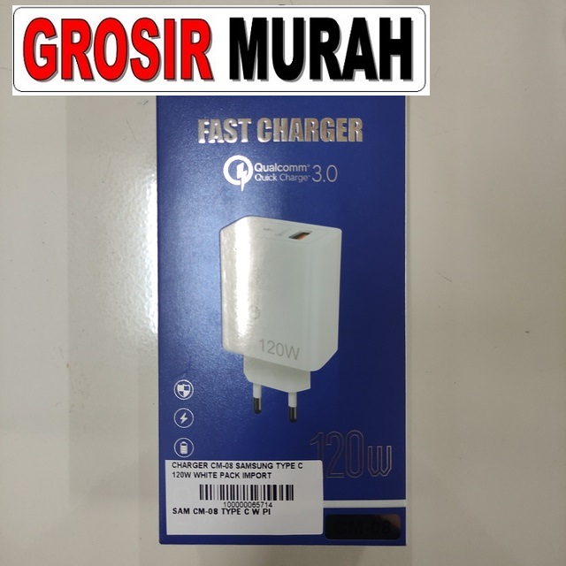 Charger Cm-08 Samsung Type C 120W Pack Import