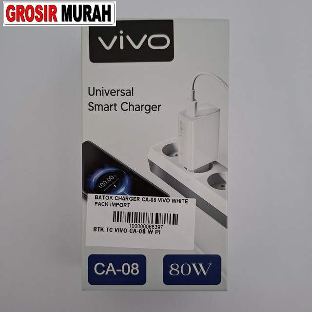 Charger CA-08 Warna Putih Vivo Packing Dus 1 pcs