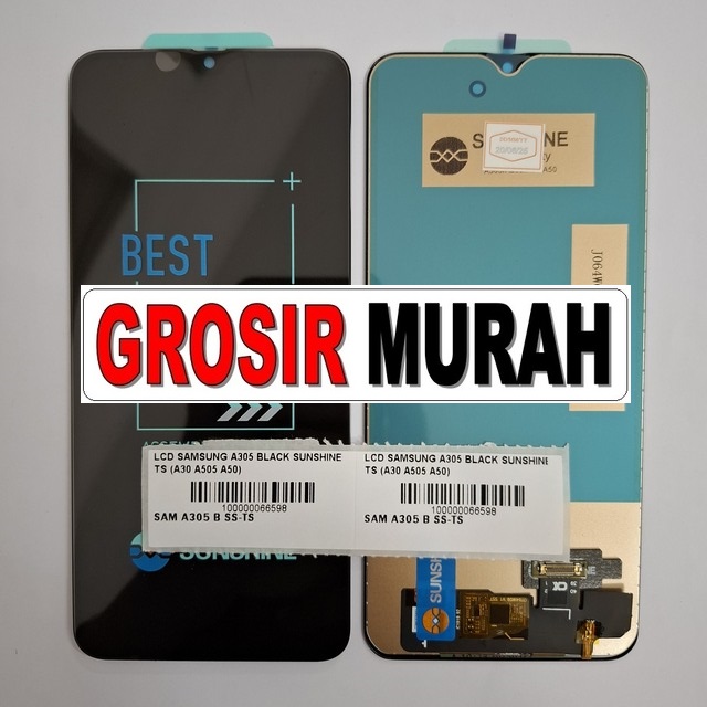 LCD Samsung A305 Sunshine (kompatibel A30, A505, A50) warna Black