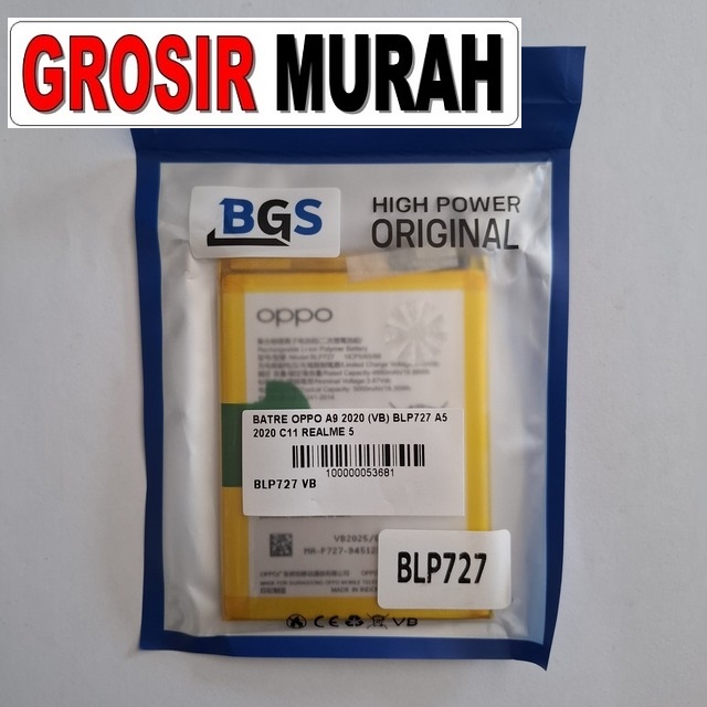 Batre Oppo A9 2020 BLP727 VB kompatibel A5 2020, C11, Realme 5
