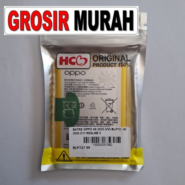 Batre Oppo A9 2020 VV BLP727 A5 2020 C11 Realme 5