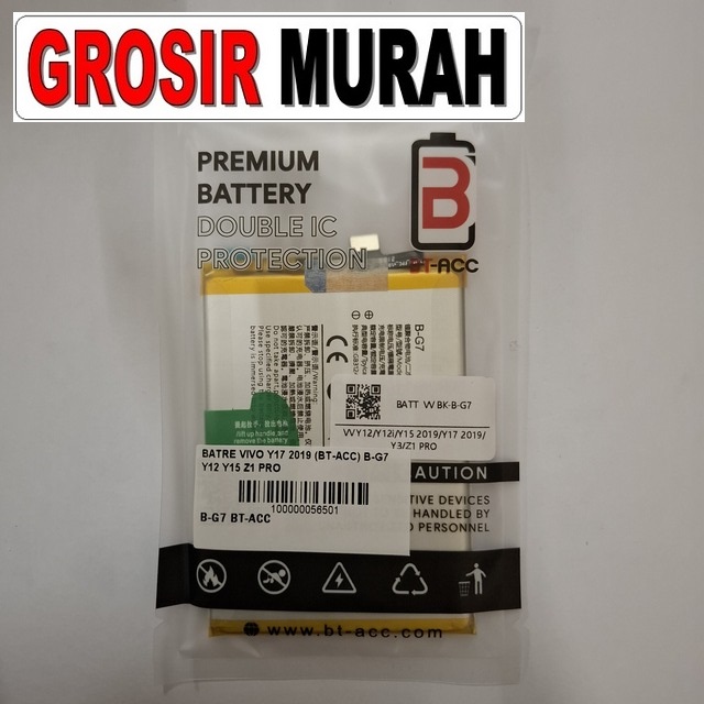 Batre Vivo Y17 2019 Bt-Acc B-G7 Y12 Y15 Z1 Pro