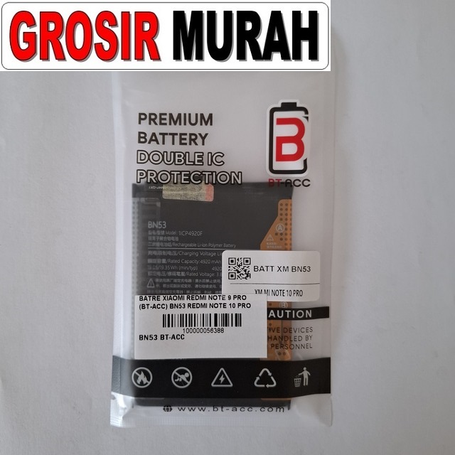 Batre Redmi Note 9 Pro BN53 Bt-Acc Redmi Note 10 Pro