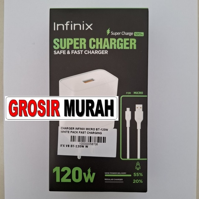 Charger Infinix Micro Bt-120W White Pack Fast Charging