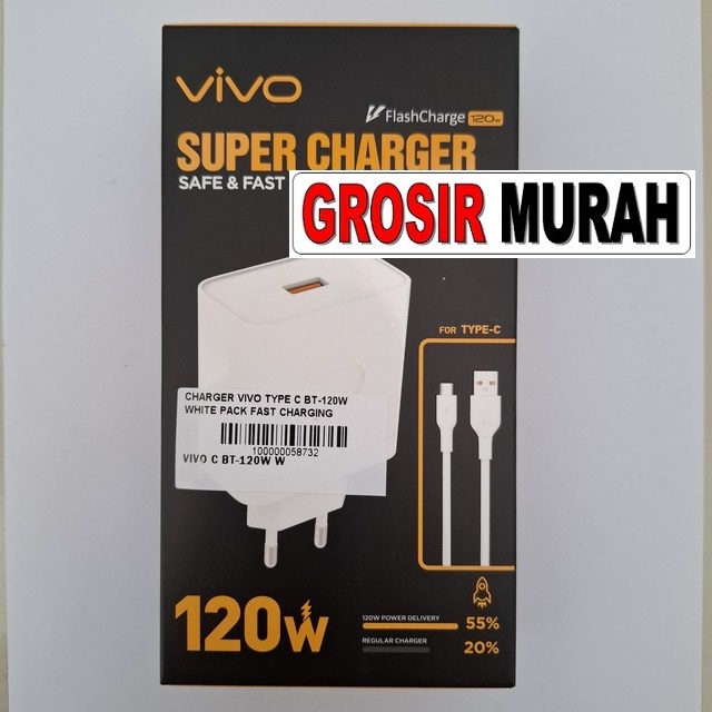 Charger Vivo Type C Bt-120W White Pack Fast Charging