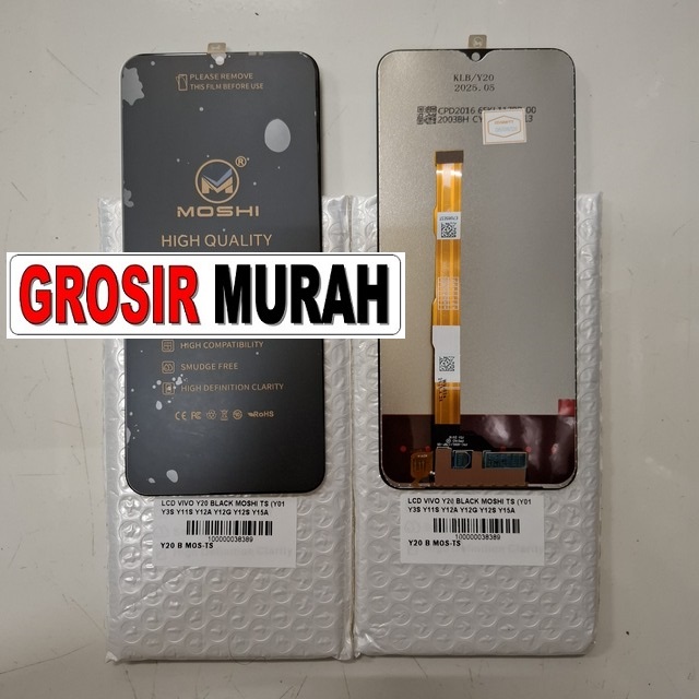 LCD Vivo Y20 Moshi (kompatibel Y01, Y3S, Y11S, Y12A, Y12G, Y12S, Y15A, Y15S, Y20A, Y20I, Y20S, Y20Sg, Y20T) warna Black