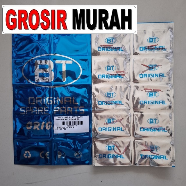 Tombol Luar On Off Volume Oppo A1K Realme C2 Red