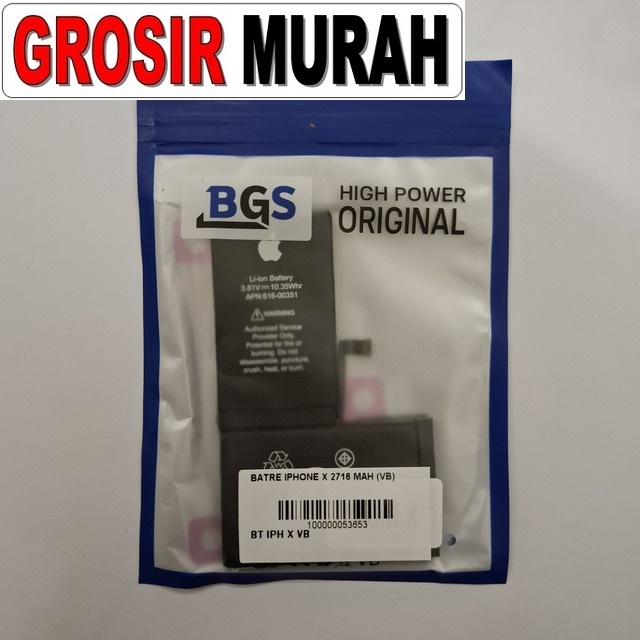 Batre iPhone X 2716 mAh VB sparepart pengganti