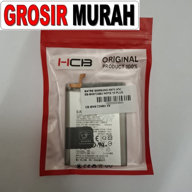 Batre Samsung N975 VV Eb-Bn972Abu Note 10 Plus