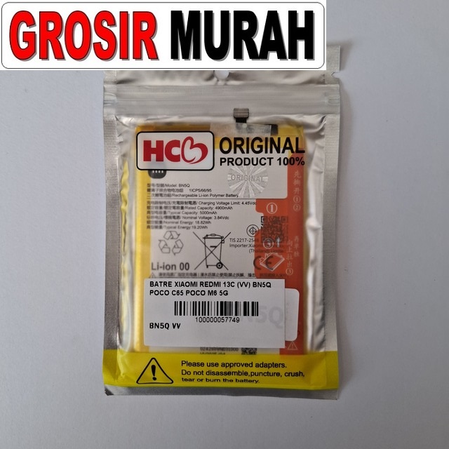 Batre Xiaomi Redmi 13C BN5Q Kompatibel Poco C65 & Poco M6 5G