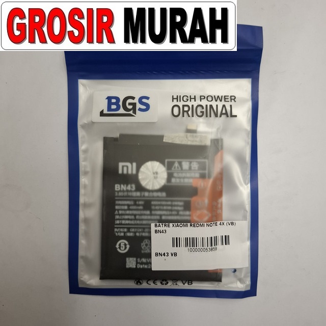 Batre Redmi Note 4X VB BN43