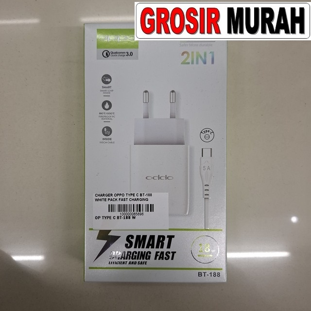 Charger Oppo Type C BT-188 Fast Charging White Pack