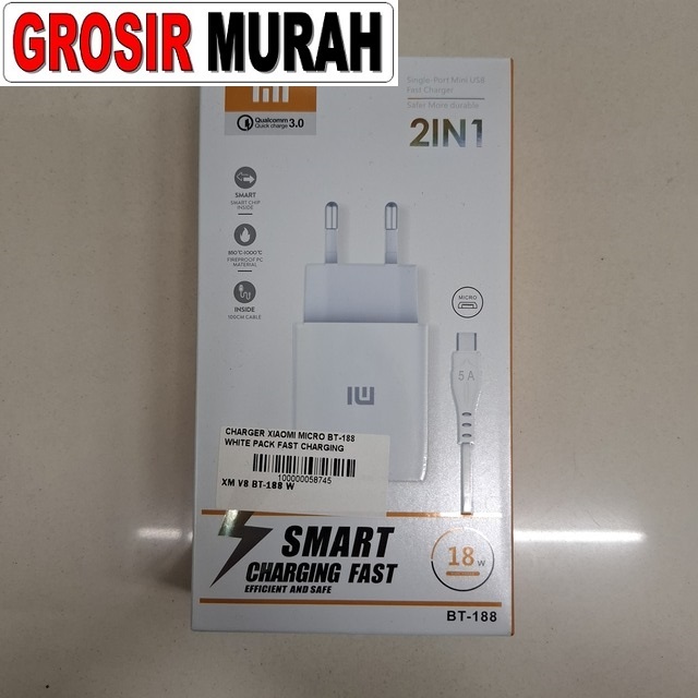 Charger Xiaomi Micro Bt-188 White Pack Fast Charging