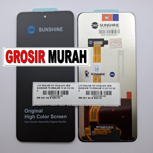 LCD Realme C67 4G New Sunshine Black Realme 12 5G 12X 5G C75 4G Realme 13 5G Narzo 70X 5G 80X 5G