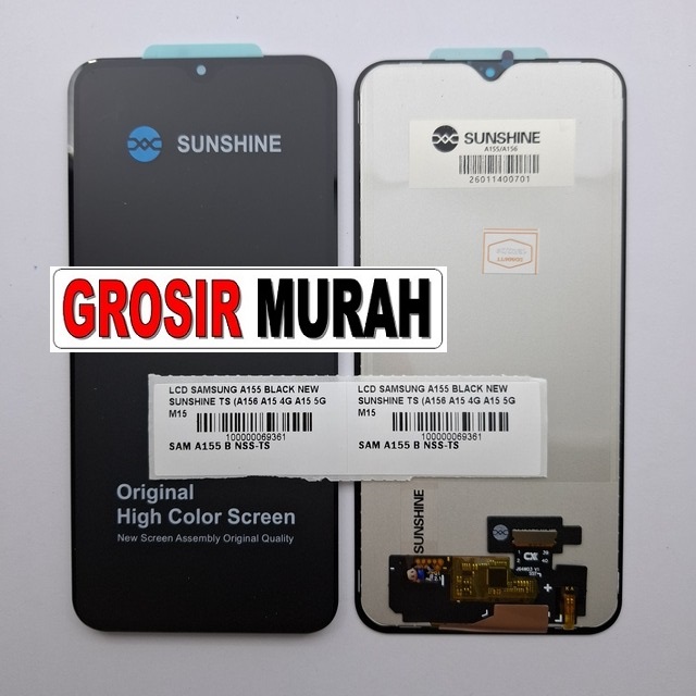 LCD Samsung A155 Black New Sunshine A156 A15 4G A15 5G M156 M15 5G