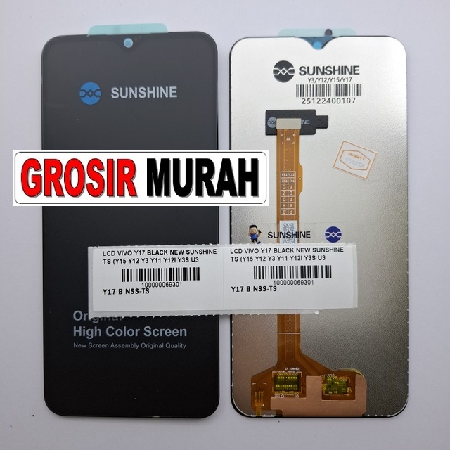 LCD Vivo Y17 New Sunshine Black Y15 Y12 Y3 Y11 Y12i Y3s U3x U10
