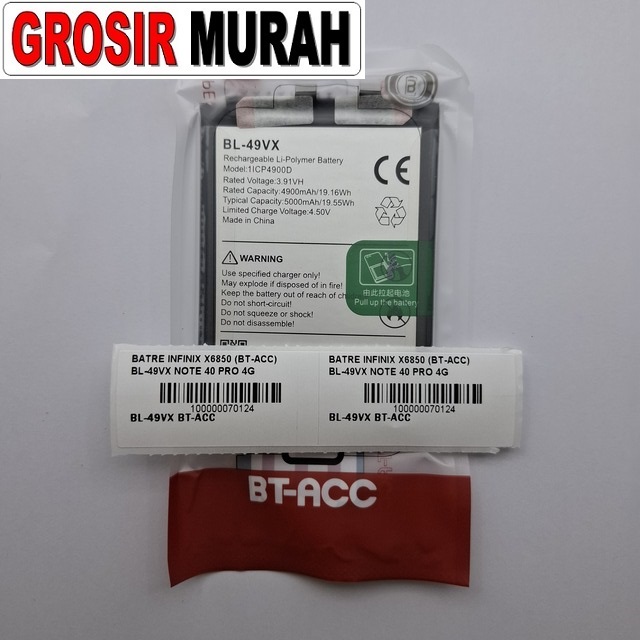 Batre Infinix X6850 BT-ACC BL-49VX Note 40 Pro 4G