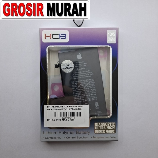 Batre iPhone 12 Pro Max Diagnostic Ultra High 4600 mAh