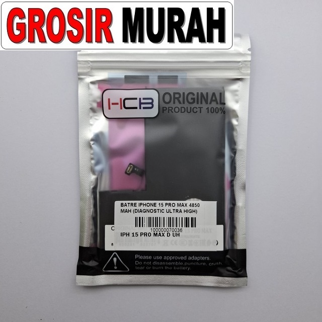 Batre iPhone 15 Pro Max Diagnostic Ultra High 4850 mAh