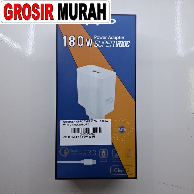 Charger Oppo Type C CM-12 180W White Pack Import