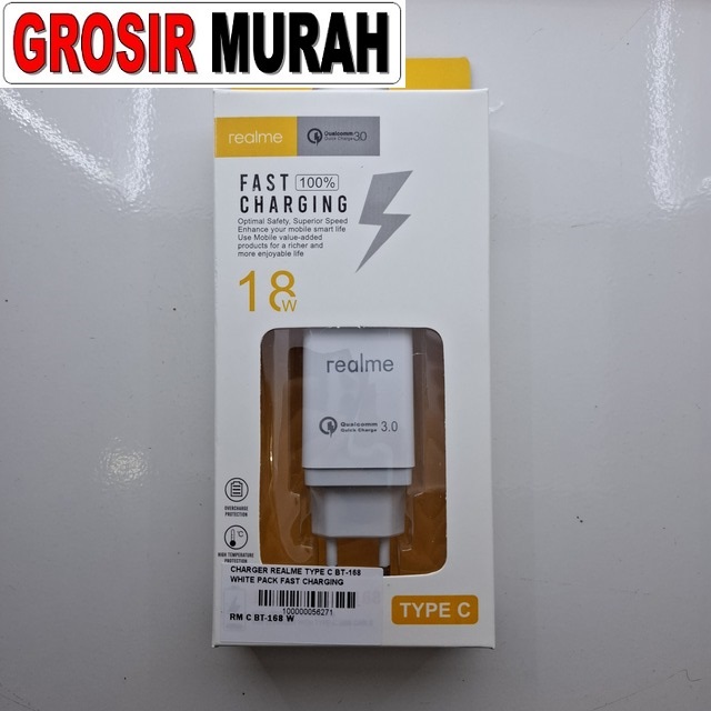 Charger Realme Type C BT-168 White Pack Fast Charging