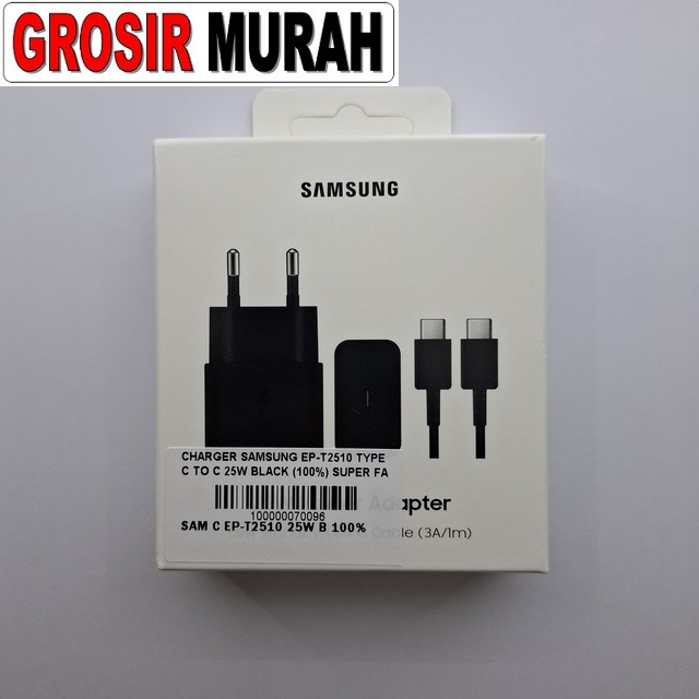 Charger Samsung Ep-T2510 Type C To C 25W Ori Black Super Fast